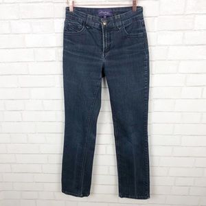 NYDJ Straight Leg Dark Blue Jeans. Size 4